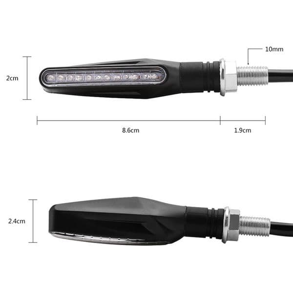 4PCS Universal LED Motorcycle Turn Signal 12v IP68 Waterproof Sequential Amber Flasher Indicator Blinker Rear Lights Accessories