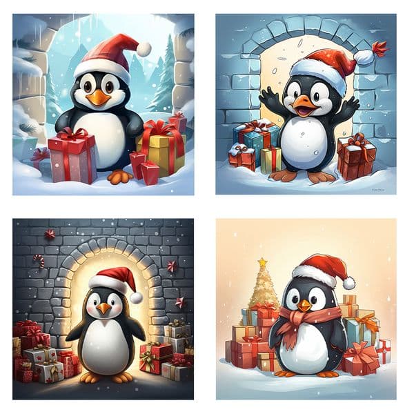 5D DIY Full Round Drill Diamond Painting Gift-Giving Penguin Kit Home Decor