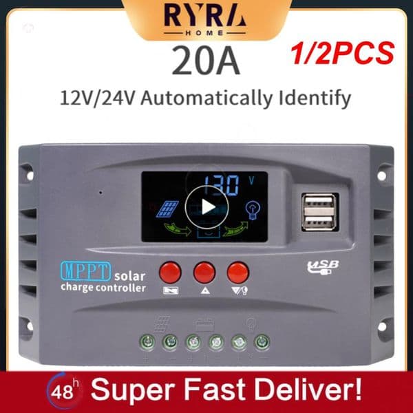 1/2PCS Solar Charge Controller 50VDC Regulator Colorful Screen For Lifepo4 GEL Lithium Lead Acid Battery
