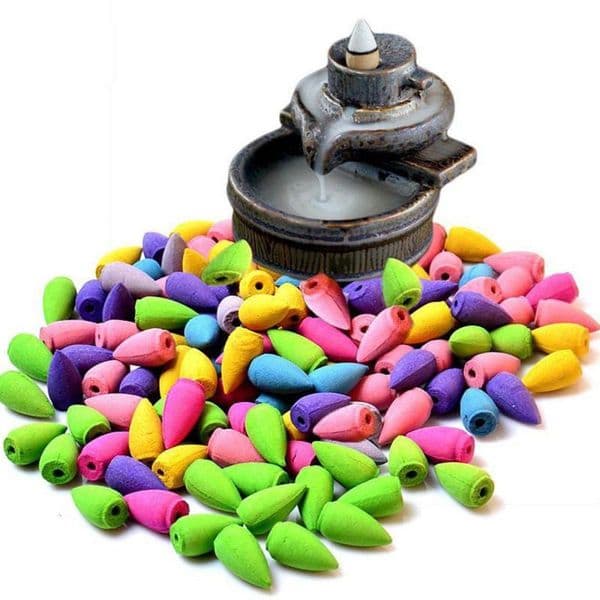 1/3PCS Hot SaleNatural Sandalwood Air Purifying Backflow Incense Burner Indoor Tower Incense Cone Freshener Home Fragrance