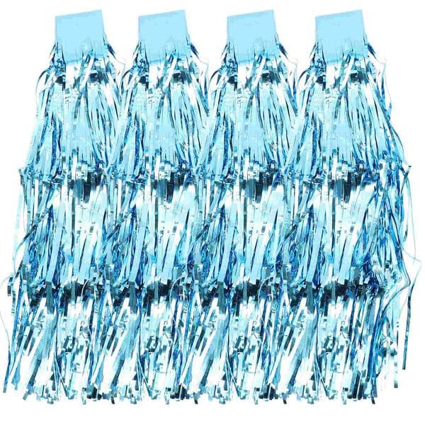 4 Pcs Window Curtains Rain Silk Table Skirt Fringe Tinsel Tassel Hangings Party Photo Prop Banquet