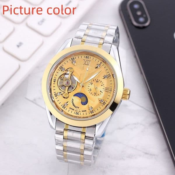 Longin WristWatches for men 2024 New mens Watches 40mm tourbillon Automatic mechanical Watch Top Luxury Brand Steel Strap moon Phase men Fashion Montre de luxe