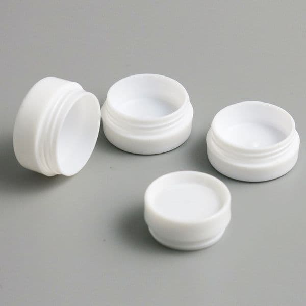 100 x 1g 2g 3g 5g 10g White Plastic Empty Jar Pot Travel Cosmetic Sample Makeup Face Cream Containers Nail Art Organizer Home