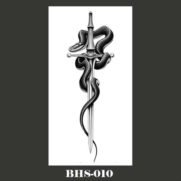 Waterproof Temporary Tattoo Stickers Black Snake Fake Tattoo Waist Body Arm Art Tattoo Stickers Lasting