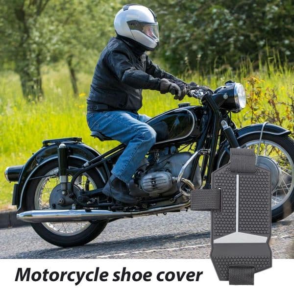 Motorcycle Shifter Shoe Protector with Hook and Loop Perfect Fit Anti Slip Boot Protector Supplies Rubber Riding Shoe Guard