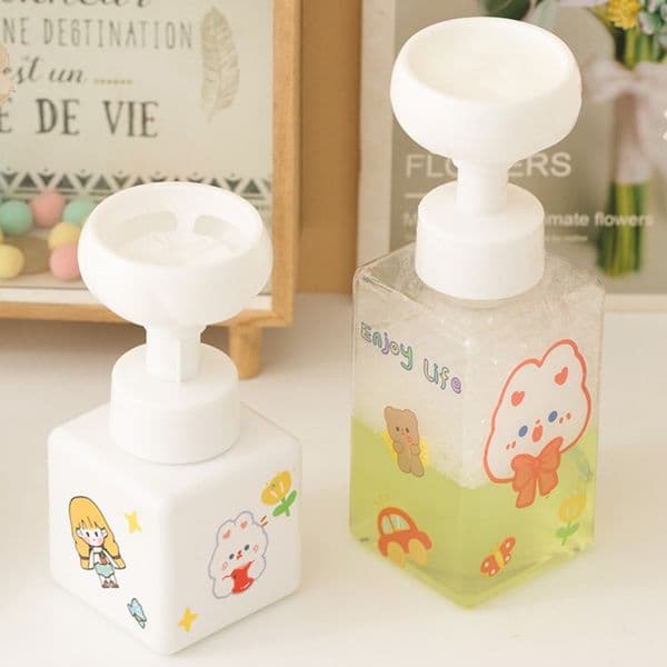 250/450ml Flower Foam Dispenser Empty Soap Refillable Bottle Flower Soap Dispenser Foam Pump Bottle Liquid Soap Container