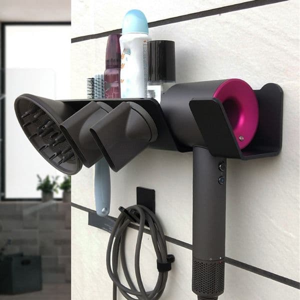 Hair Dryer Holder Bathroom Storage Organizer Shelf for Wall Mount Bathroom Hardware Accessories For