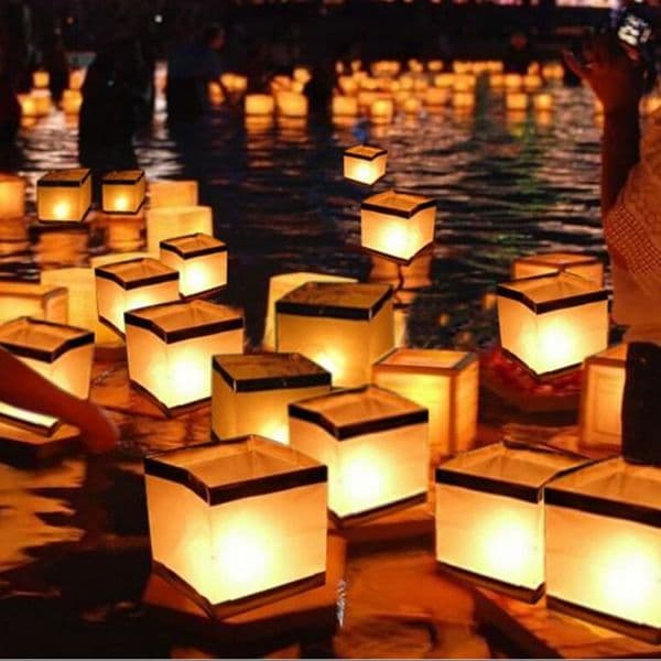 Floating Water Square Lantern Paper Lanterns Wishing Paper Lanterns Candle For Party Festival Birthday Wedding Decoration