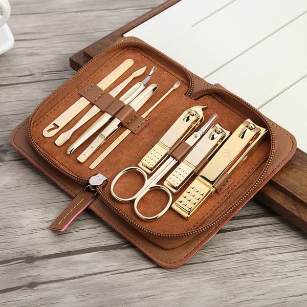 THREE SEVEN/777 3Colors Nail Clippers Trimmers Kit Nail File/Cuticle Pusher/Callus Shaver/Earpick 9 in 1 Nail Art & Tools Kits