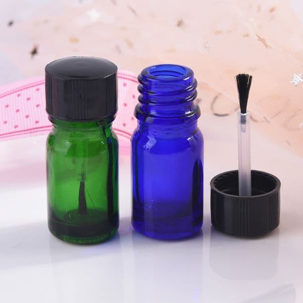 5ML 10ml Portable Nail Polish Varnish Empty Bottle Make-up Container With Brush Useful Glass Containers Glass Jar With Lid New