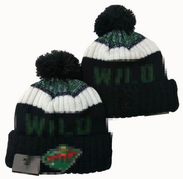 Wild Hockey BalL Beanies 2024 Sport Knit Hat Cuffed Cap Hot Team Knits Hats Mix And Match All Caps Beanie A