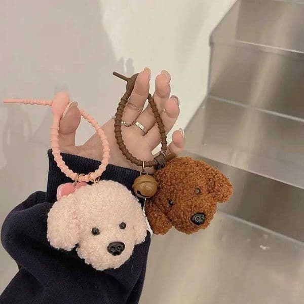1 plush Teddy Dog pendant keychain suitable for women girls car keychains pocket charm DIY accessories couple giftsW240903