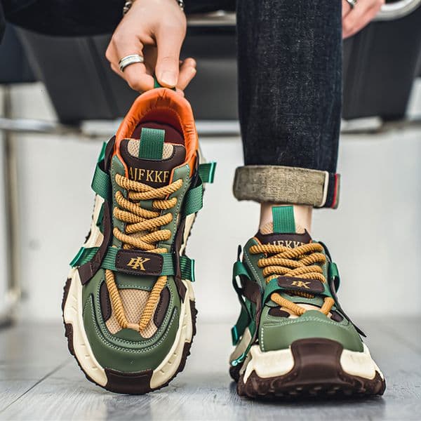 New men s casual sports shoes for summer breathable mesh fabric shoe and thick soled casual shoes