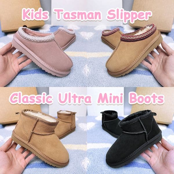 kids boots designer womens australia tasman slippers Tazz Fur fluffy Warm Baby children shoes Winter Plush snow boot Boys Girls Toddler Ultra Mini booties