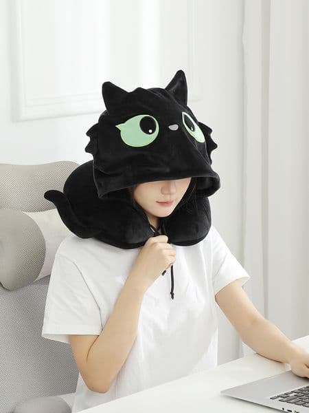 Multi-Functional Black Cat Shaped Two-Way Pillow Dual Purpose Black Cat Design Pillow