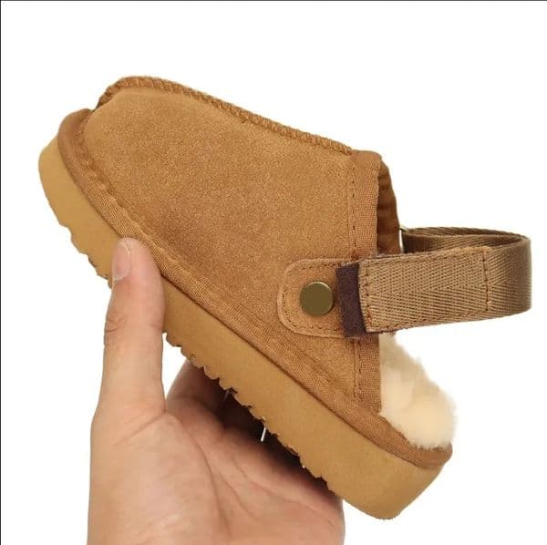 Kids Toddler Clogs Funkette Slippers Baby children Goldenstar clog Shoes Chestnut Fur Slides Sheepskin Shearling Classic Ultra Mini Boot