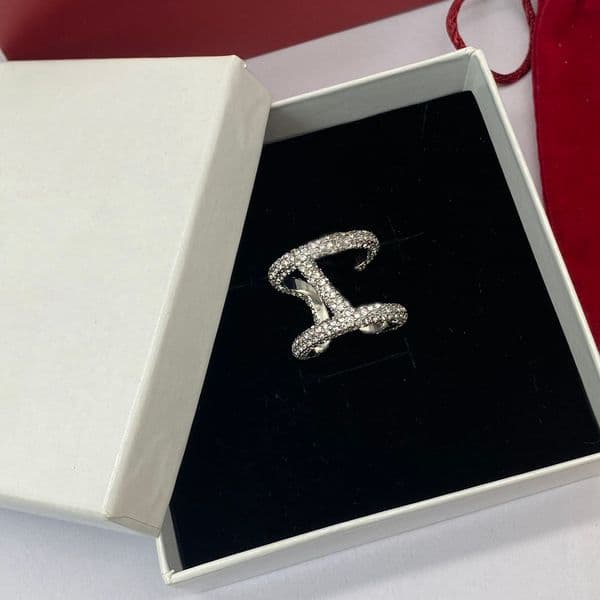 Luxury Classic Diamond Ring Brand Designer Rings Crystal 18K Gold Open Ring for Women Jewelry Party Engagment Wedding Gift No Box