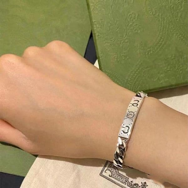 925 Sterling Silver Bracelet Unisex Designer Luxury Cool Boy G Fashion Mens Women Men Chain Gift Couple Bracelets D2109164H