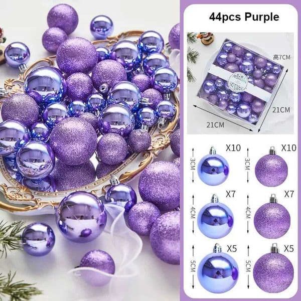 44 Christmas ball purple pink Christmas tree hanging decorative pendants for Navidad Noel Carnival wedding party celebrations W241008