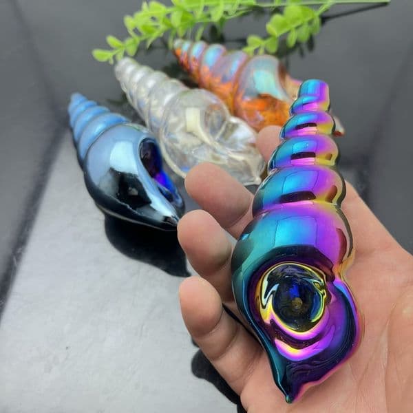 Smoking pipes hookah Oil Burner Pipes Smokings Glass Bowl Colorful gold-plated conch shell glass pipe