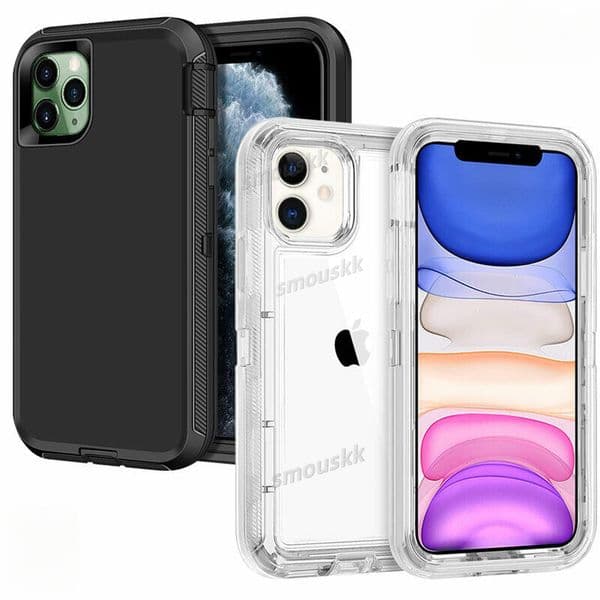 Hybrid Heavy Duty 360 Full Body Case For iPhone 16 15 14 13 11 12 Pro Max XS XR XS 6S 7 8Plus Transparent Shockproof Armor Cover