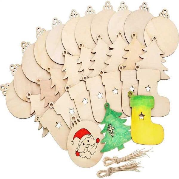 Christmas Jupiter Heart shaped Snow Pendant Christmas Tree Pendant Decoration DIY Wooden Crafts Home Christmas Party Decoration W241008