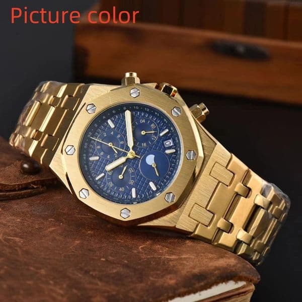 Aude Wrist Watches for Men 2025 New Mens Watches Seven needles All Dial Work Quartz Watch High Quality Top Luxury Brand Chronograph Clock Steel Belt Fashion Roy