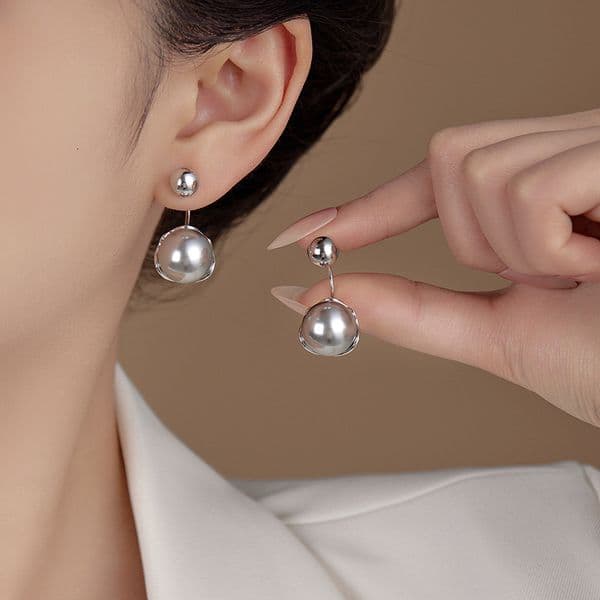 female niche, simple, light , high beauty, internet celebrity ins, universal pearl earrings