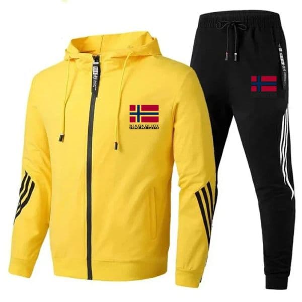 Men Tracksuits Zipper Hoodies and Pants Set Sport Brand Male Fitness Clothing Mens Triple Luxury Brand Printed Slant