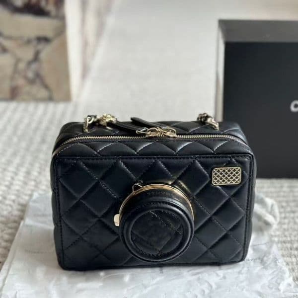 New camera bag, handbag, designer bag, shoulder bag, double strap, mini sloping luxury bag, handbag, women's homeless metal smooth handbag