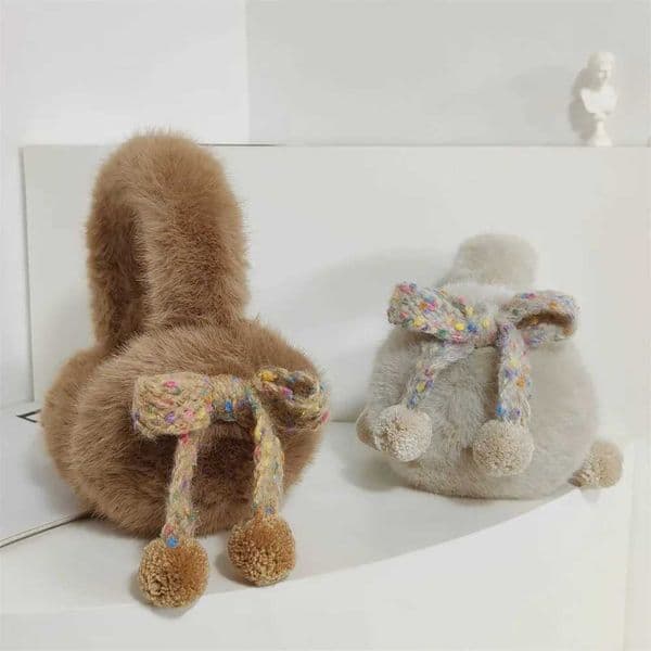Ear Muffs Korean Style Vintage Faux Fur Plush Earmuffs Soft Wave Point Cycling Ear Cover Thicken Keep Warm Winter Earflap Girl z241015