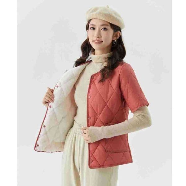 Ladies students youth thick warm short sleeved inner lining womens home clothes jackets and cotton coats with added fleece can be 2366