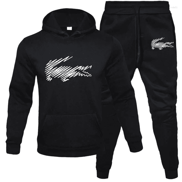Mens Tracksuits 2024 Fashion Casual Zipper Outdoor Fitness Jogging Hooded Sets Sports Luxury Hoodie Pants Suit Clothing