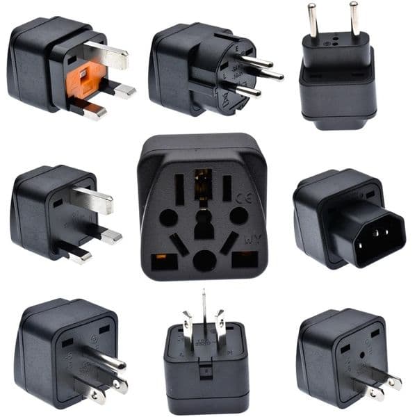 Unidapt US Travel Plug Adapter CE Kr European Power Outlet Charger AU EU to US UK USA Adapter Plug Japan Israel Brazil India Travel Converter 5pcs/pack