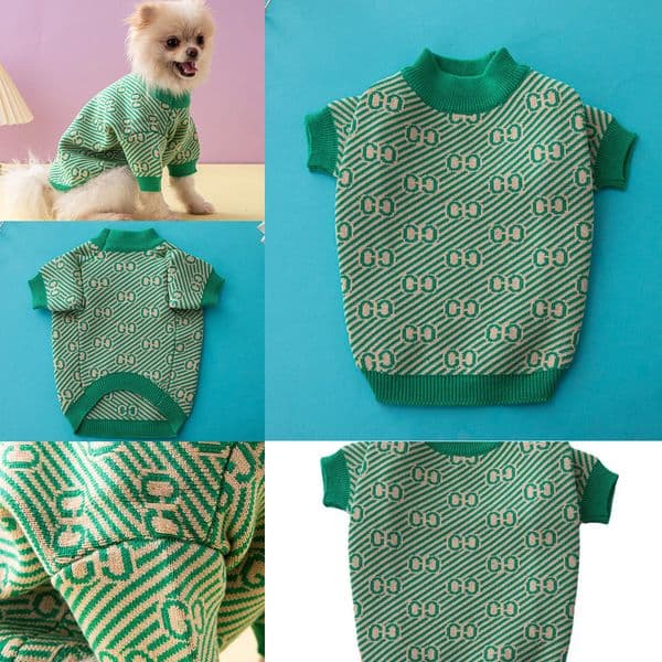 Designer Dog Clothes Pet Sweater Winter Warm Knitted Weather Outdoor Coats Pets Design Clothing
