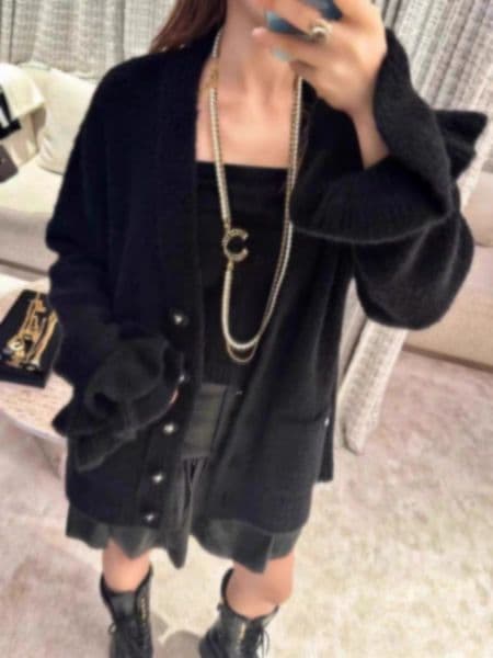 Chan new black cardigan jacket Paris runway cardigan 2024 designer clothes women womens coat designer cardigan designer sweater CC jacket designer jacket women