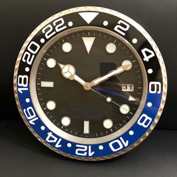 Large Clocks Modern Design Quartz Wall Watch Stainless Steel With Date Luminous Silent Sweeping Hands