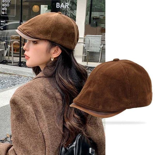 Berets Retro Octagonal Hats For Women Men Winter Warm Newsboy Beret Caps Female Beanies Cap Outdoor Windproof Artist Painter Cap z241018