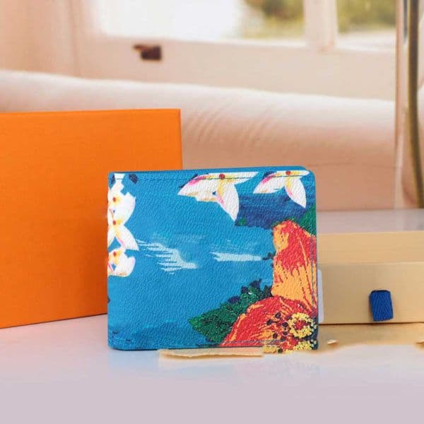 slender wallet designer wallet men women flower card holder high quality canvas luxury bags slender wallets slender purse key pouch fashion card holder