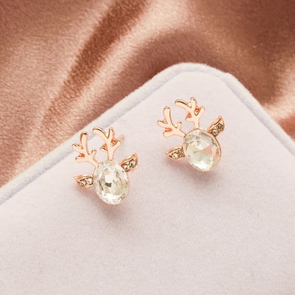 Sophisticated Temperamental Reindeer Crystal Earring Set for Your Charm Collection