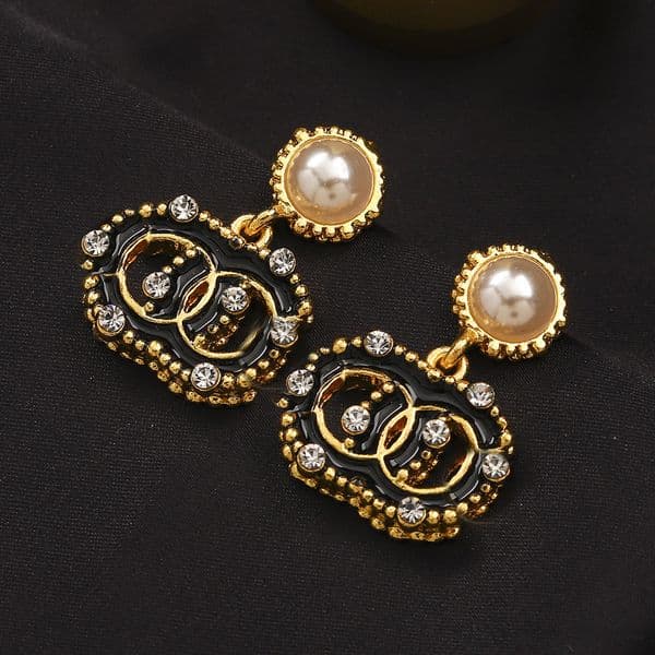 18K Gold Plated Luxury Designers Earring Stud Famous Women Fashion Style Pearl Earring Wedding Party Jewerlry Accessory High Quality 20style