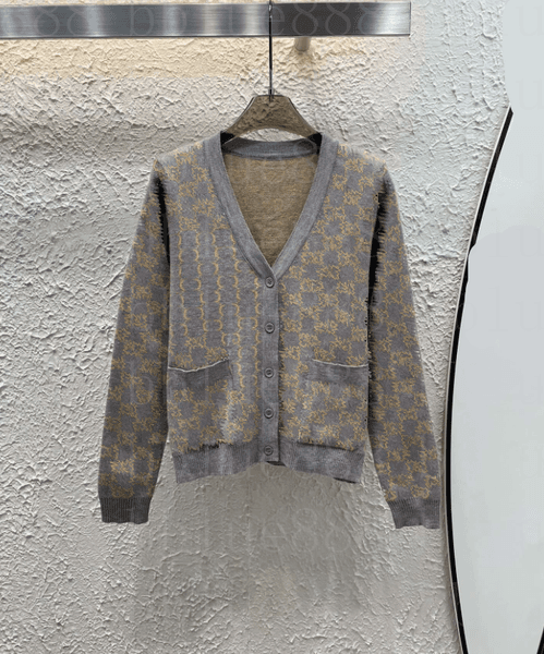 Luxury Letters Women Sweater Cardigan V Neck Contrast Color Knitted Jackets Elegant Casual Sweater Coats Spring Autumn Stylish Jumper Sweaters 1022