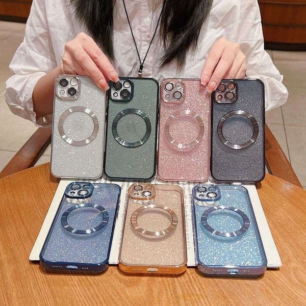 PROMAX Phone Case, Glitter Magnetic Wireless Charging Soft Plating, Suitable for iPhone 14 and 13 Series dh910320090