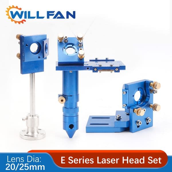 Will Fan Blue Co2 Laser Head Set Lens Dia 20 FL50.8mm 63.5mm Reflect Mirror Holder Dia25mm For Linear Rail Laser Engrave Machine
