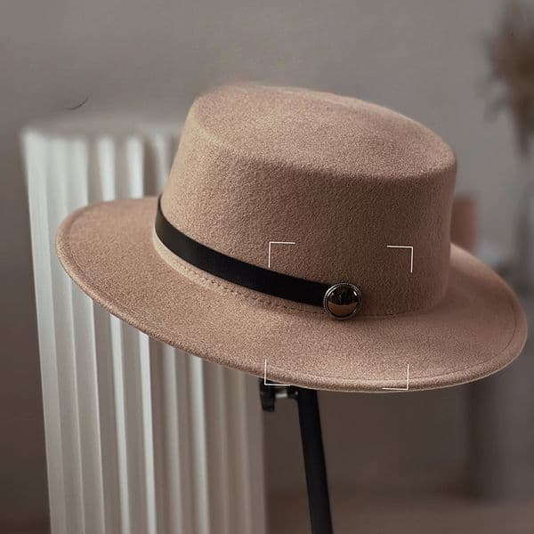 Wide Brim Felt Hat Elegant Autumn Winter Warm Versatile Fedora Hat for Men Women