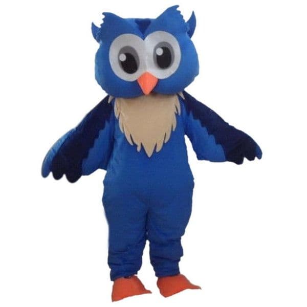 Stage Performance Blue Owl Mascot Costume Halloween Christmas Cartoon Character Outfits Suit Advertising Leaflets Clothings Carnival Unisex Adults Outfit