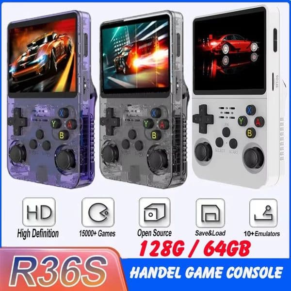 Handheld R36S Retro Video Game Console Linux System 3.5 Inch IPS Screen Portable Pocket Player 64GB 128G Games best Kids gifts