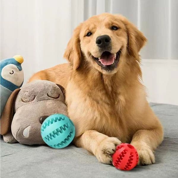 Chewy Indestructible Puppy Plaything Strong Rubber Textured Rope Ball #10-50