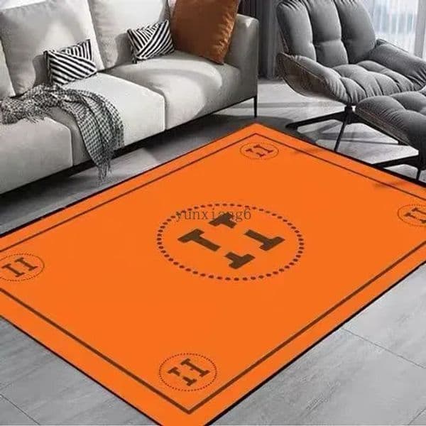 Light luxury orange carriage house, fashionable carpet, living room, bedroom, fashionable bedside table, clothing store, wardrobe, floor mat-G2543