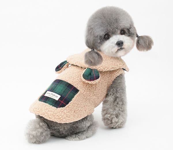 Trendy Style New Dog Clothes Polar Fleece Warm Puppy Clothes Inside Fleece Winter Coat Vest with Cute Ears